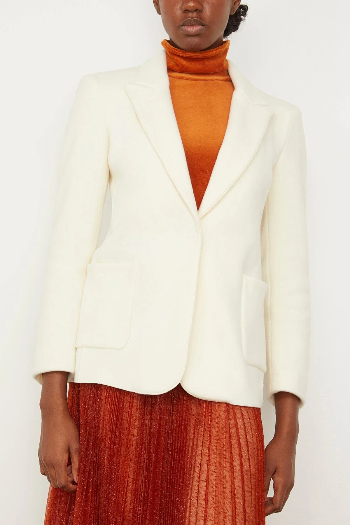 FORTE_FORTE Double Velour Jersey Jacket In Pure 5 FORTE_FORTE Double Velour Jersey Jacket In Pure - Image 3