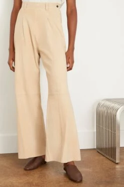 FORTE_FORTE Fluid Suede Relaxed Fit Pant In Sand 8 FORTE_FORTE Fluid Suede Relaxed Fit Pant In Sand -All Seasons Style forte FluidSuedeRelaxedFitPantinSand 2