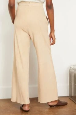 FORTE_FORTE Fluid Suede Relaxed Fit Pant In Sand 9 FORTE_FORTE Fluid Suede Relaxed Fit Pant In Sand -All Seasons Style forte FluidSuedeRelaxedFitPantinSand 3