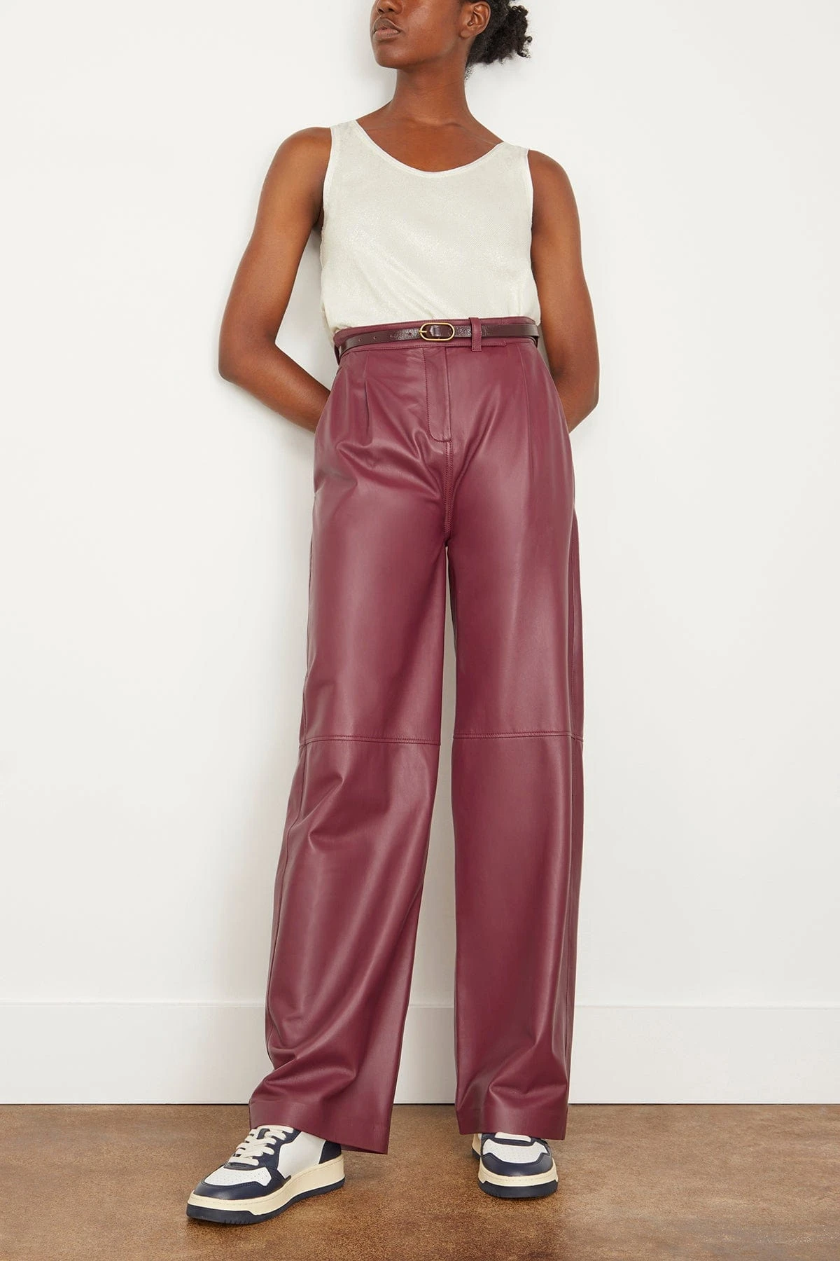 FORTE_FORTE Laminated Velvet Tank Top In Platino 4 FORTE_FORTE Laminated Velvet Tank Top In Platino - Image 2