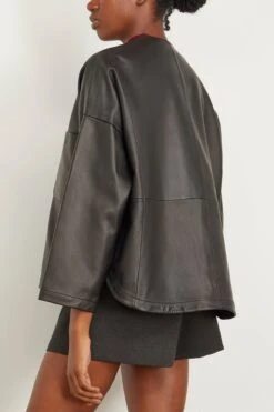 FORTE_FORTE Nappa Leather Kimono Jacket In Noir 9 FORTE_FORTE Nappa Leather Kimono Jacket In Noir -All Seasons Style forte NappaLeatherKimonoJacketinNoir 3