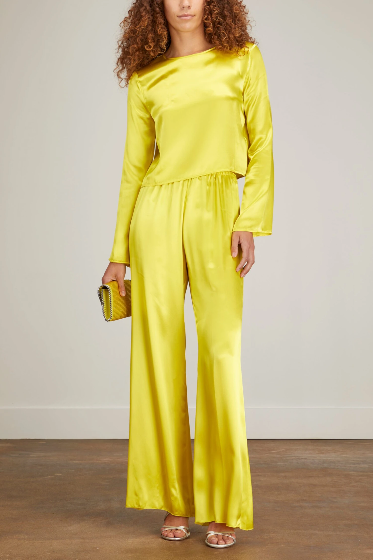 FORTE_FORTE Elasticated Flare Pants In Lollypop 4 FORTE_FORTE Elasticated Flare Pants In Lollypop - Image 2