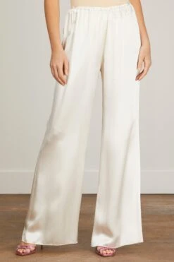 FORTE_FORTE Elasticated Flare Pants In White 9 FORTE_FORTE Elasticated Flare Pants In White -All Seasons Style forte elasticated flare pants in white 2