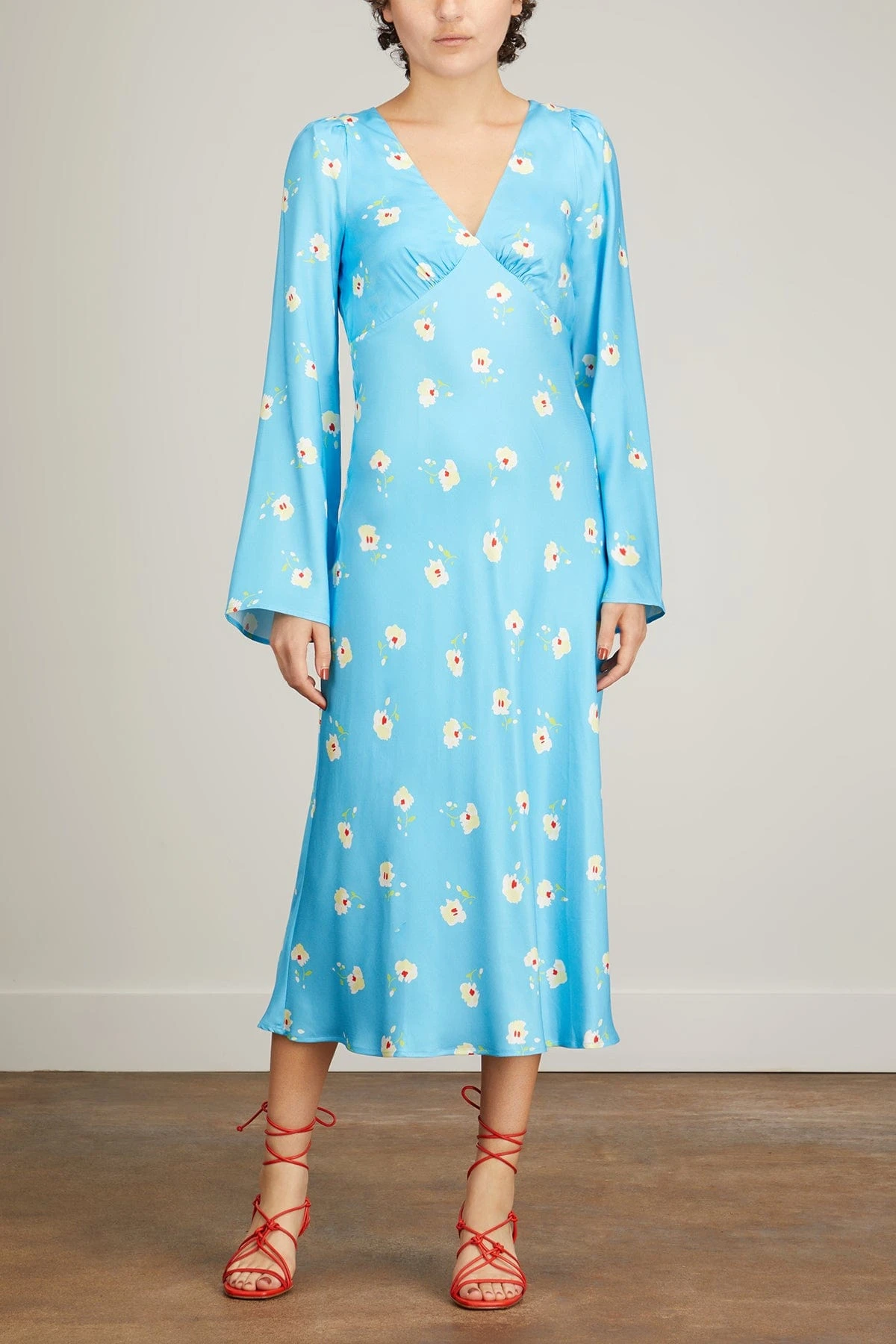 Libby Dress In Blue Vintage Pansy Print 5 Libby Dress In Blue Vintage Pansy Print - Image 3