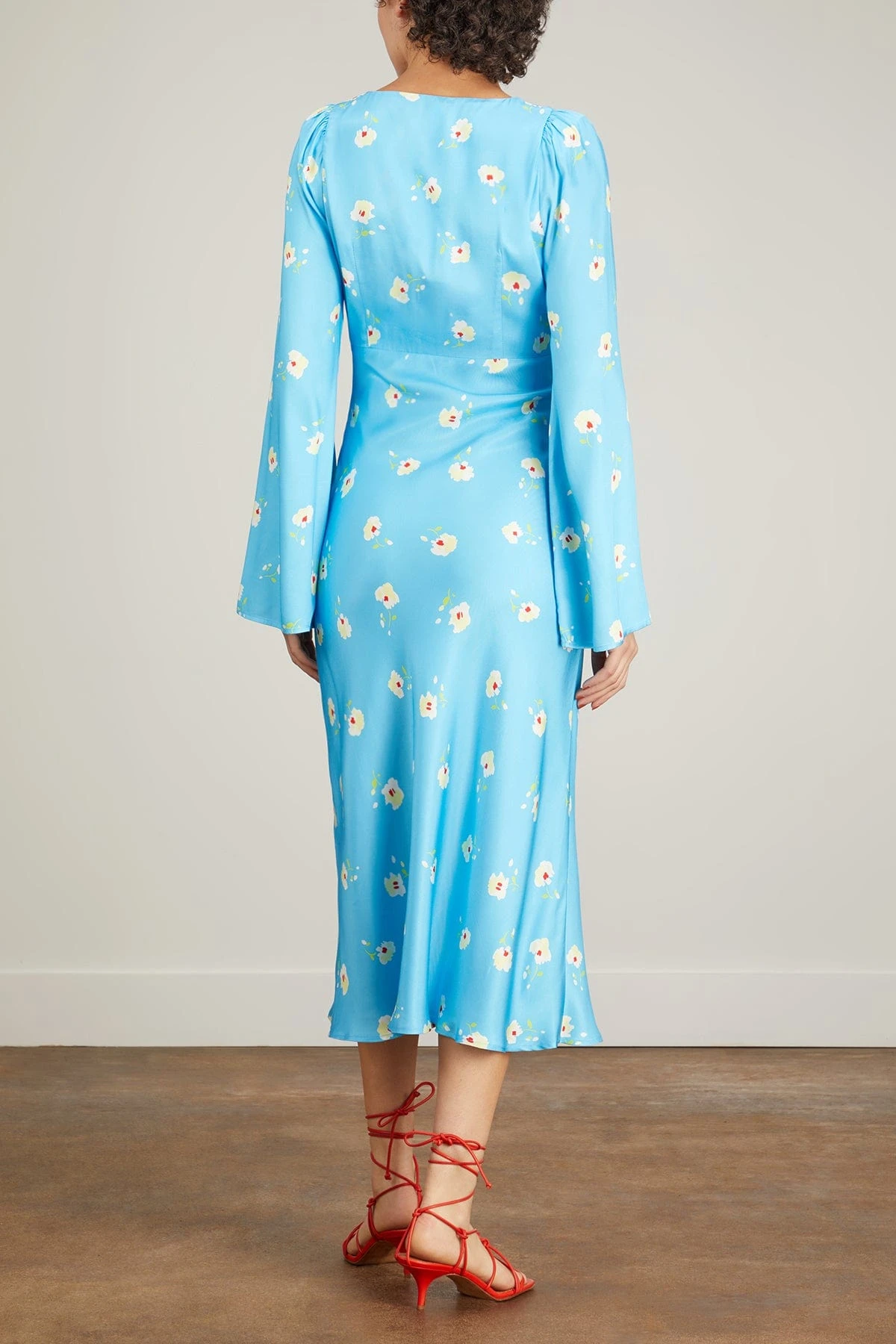 Libby Dress In Blue Vintage Pansy Print 6 Libby Dress In Blue Vintage Pansy Print - Image 4