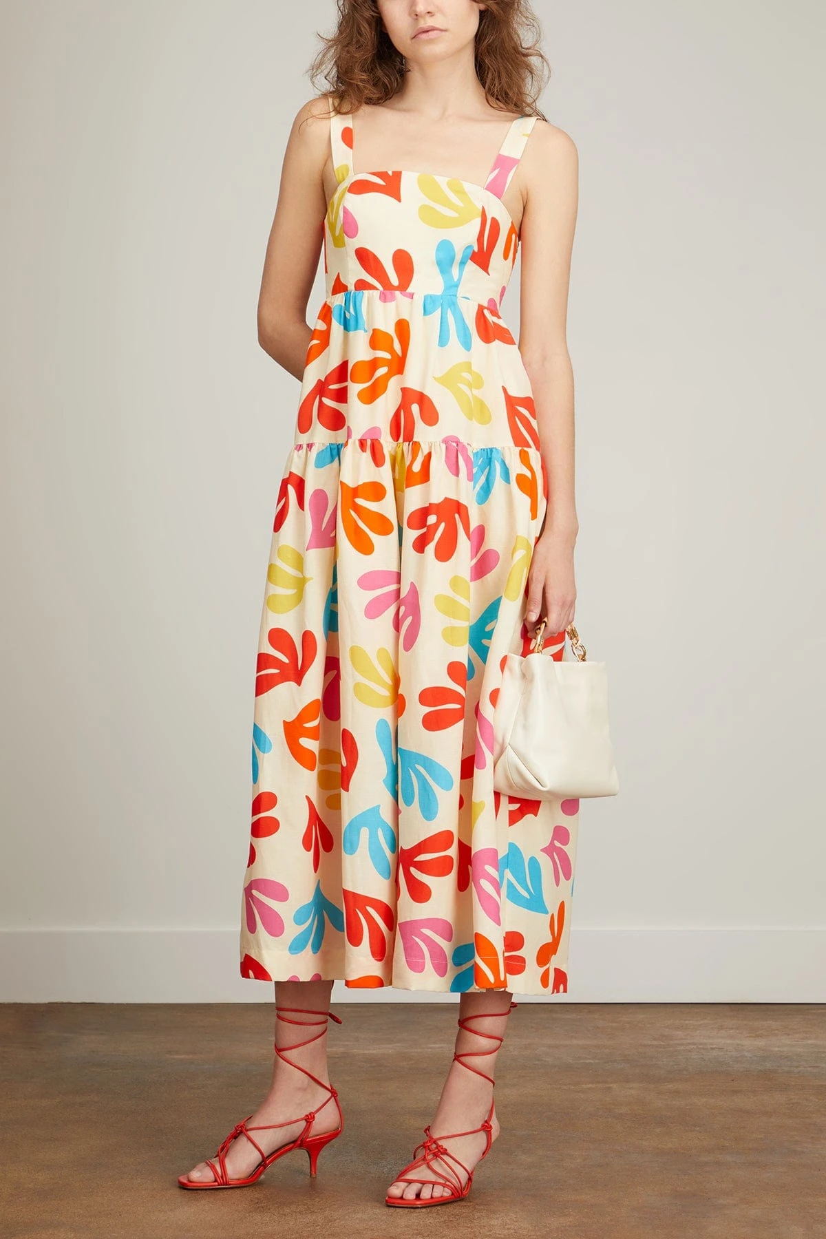 Rae Leaf Print Sun Dress In Multi Leaf 4 Rae Leaf Print Sun Dress In Multi Leaf - Image 2