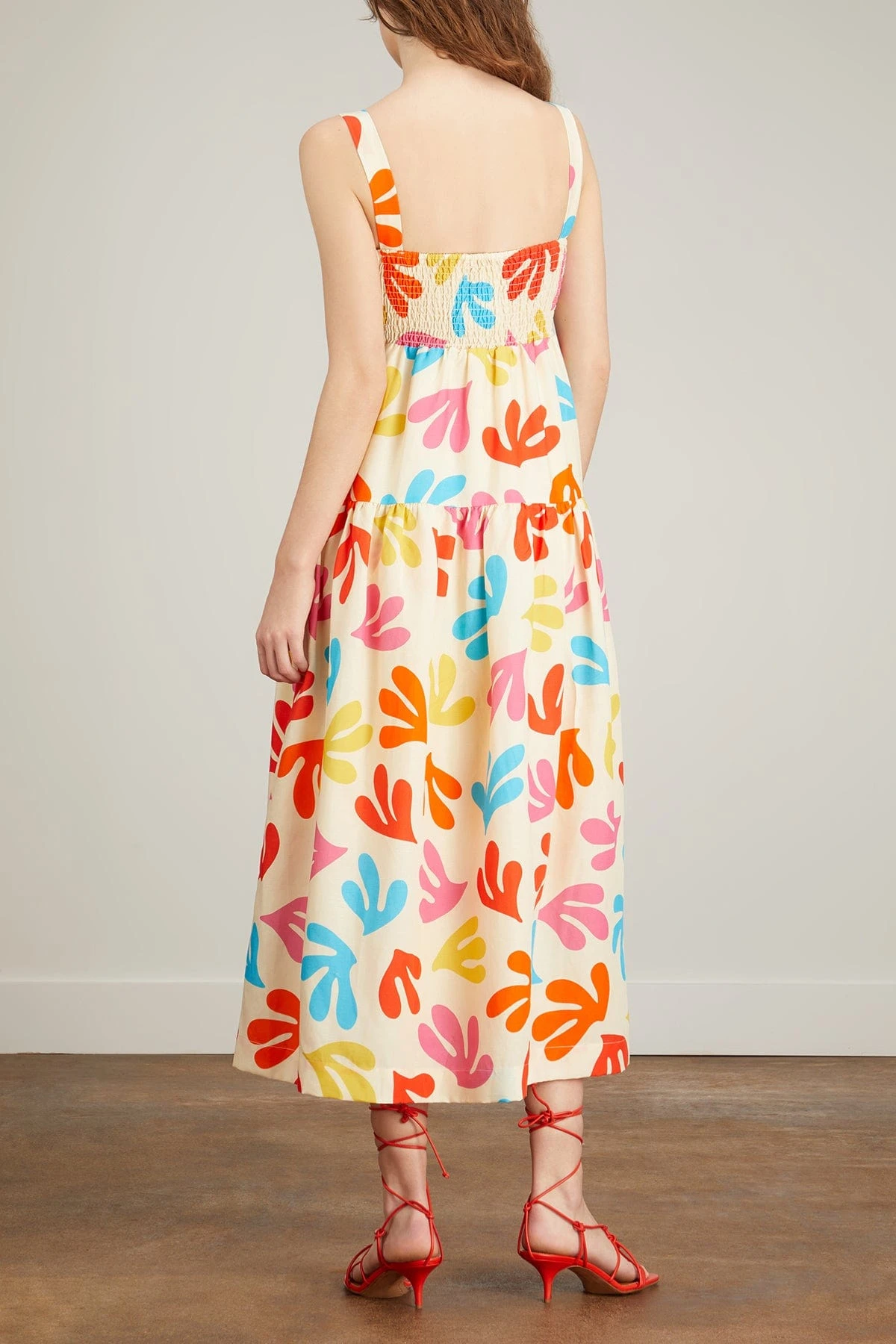 Rae Leaf Print Sun Dress In Multi Leaf 6 Rae Leaf Print Sun Dress In Multi Leaf - Image 4
