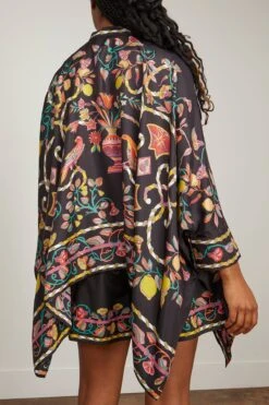 Foulard Shirt In Borboni Placed Nero -All Seasons Style ladoublej FoulardShirtinBorboniPlacedNero 3