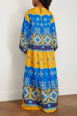 Vesta Dress In Tiles Degrade Placed Giallo -All Seasons Style ladoublej VestaDressinTilesDegradePlacedGiallo 3