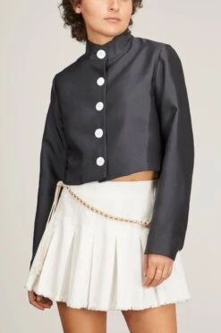 Penny Cropped Jacket In Black 8 Penny Cropped Jacket In Black -All Seasons Style lee mathews penny cropped jacket in black 2