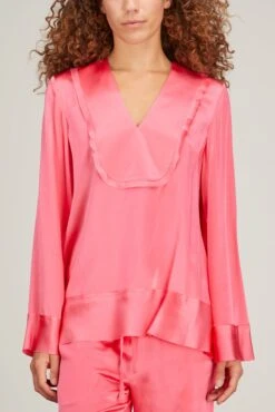 Stella Long Sleeve Blouse In Fuschia -All Seasons Style lee mathews stella long sleeve blouse in fuschia 2