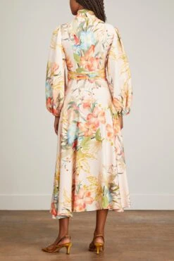 Nellie Midi Dress In Opulent Print In Blush -All Seasons Style leolin NellieMidiDressinOpulentPrintinBlush 3