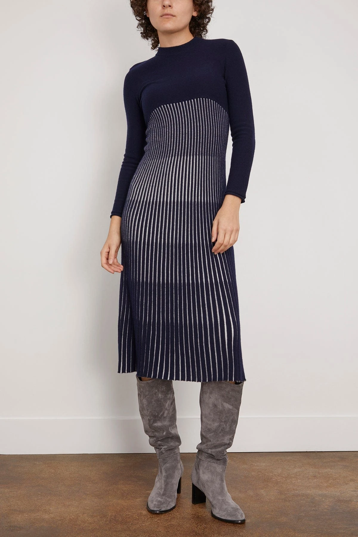 Finley Dress In Navy/Cream 5 Finley Dress In Navy/Cream - Image 3