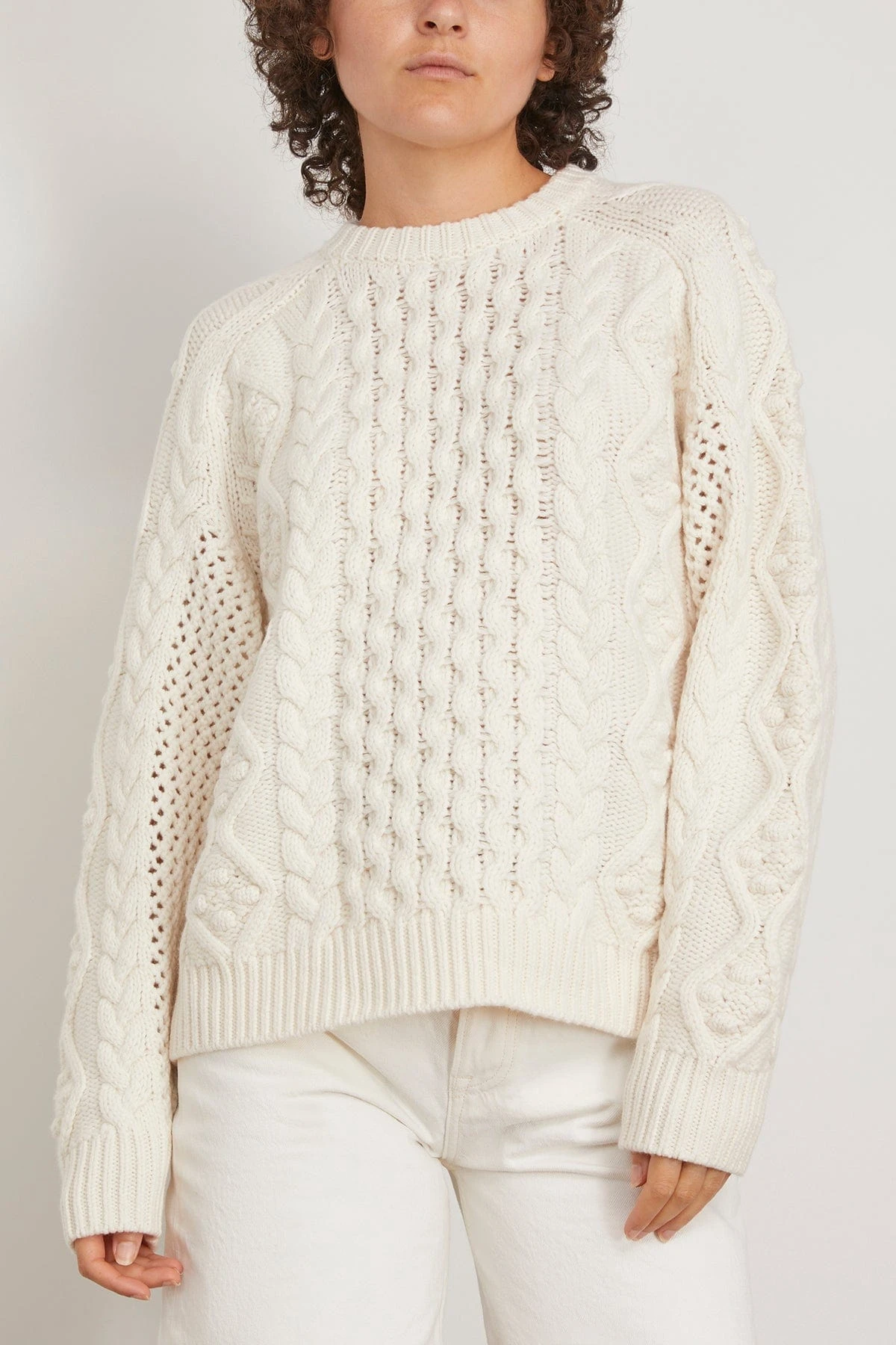 Secas Cable Knit Sweater In Ivory 5 Secas Cable Knit Sweater In Ivory - Image 3