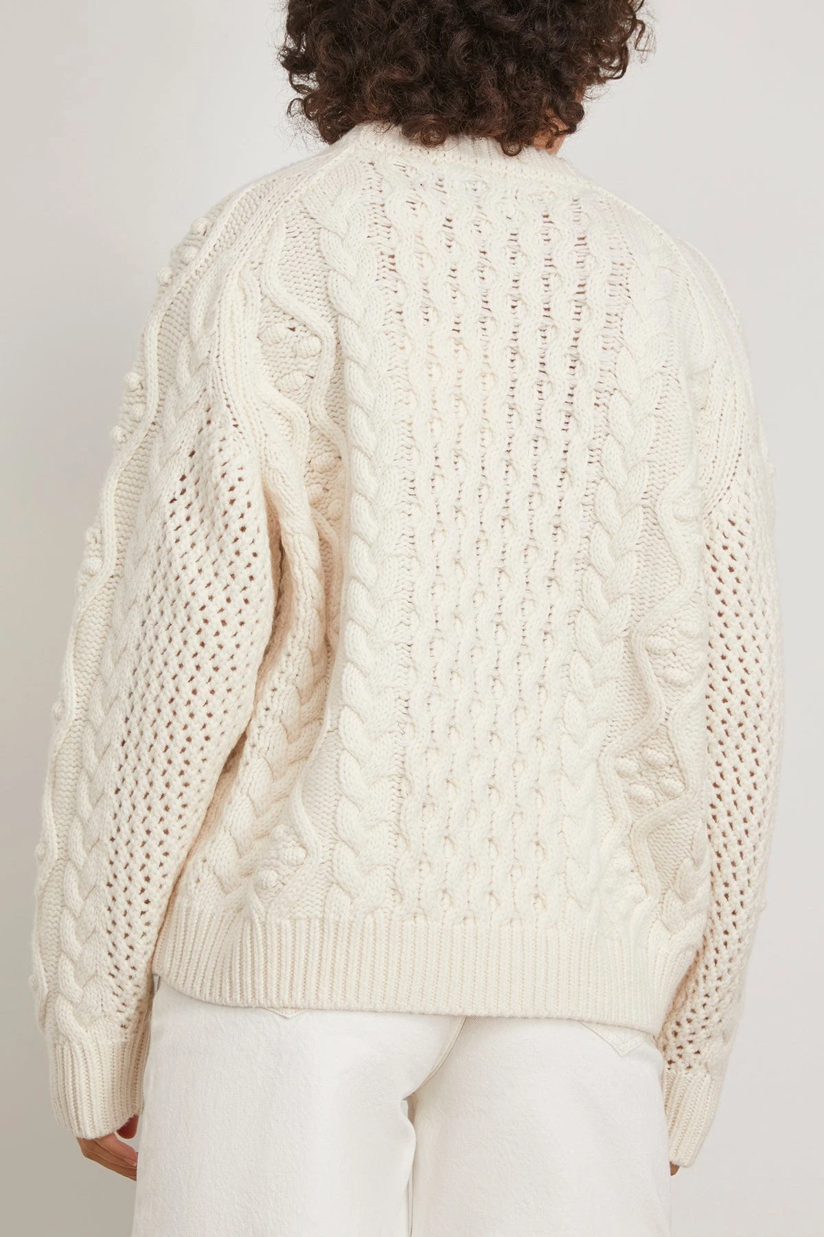 Secas Cable Knit Sweater In Ivory 6 Secas Cable Knit Sweater In Ivory - Image 4