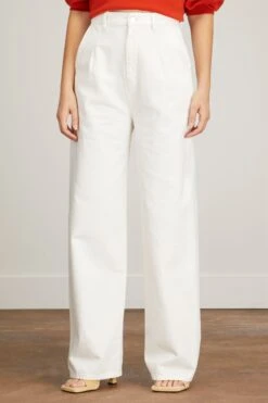 Attu Wide Leg Denim Pant In Ivory -All Seasons Style loulou attu wide leg denim pant in ivory 2