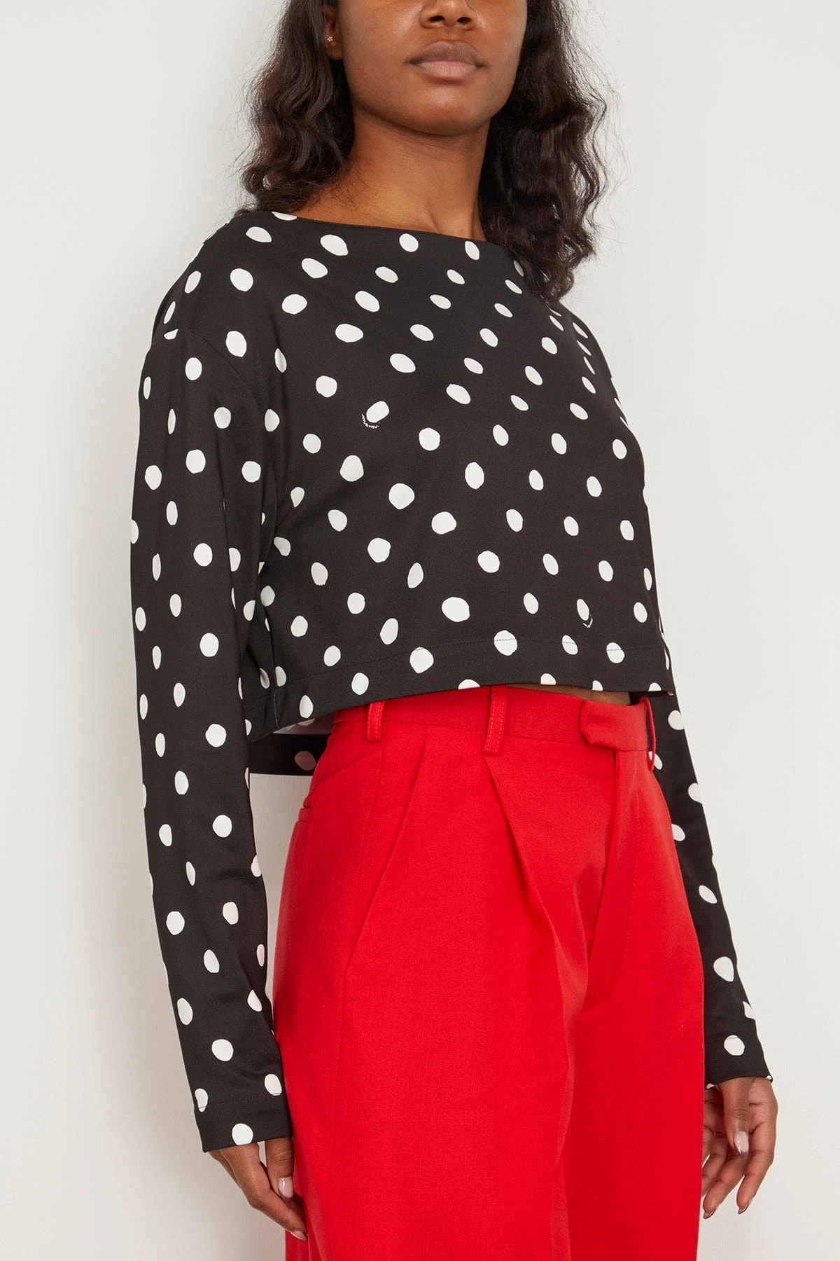 Marni Small Dot Technical Jersey Boatneck Top In Black 5 Marni Small Dot Technical Jersey Boatneck Top In Black - Image 3