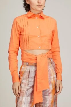 Slim Shirt In Orange 9 Slim Shirt In Orange -All Seasons Style mimiliberte SlimShirtinOrange 2