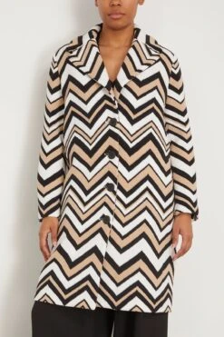 Missoni Coat In Zigzag Beige/White/Black -All Seasons Style missoni CoatinZigzagBeigeWhiteBlack 2
