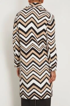 Missoni Coat In Zigzag Beige/White/Black -All Seasons Style missoni CoatinZigzagBeigeWhiteBlack 3