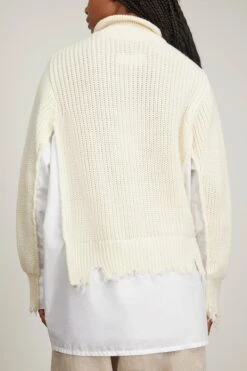 MM6 Maison Margiela Cardigan In Ivory -All Seasons Style mm6 CardiganinIvory 3