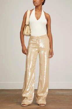 NILI LOTAN Yseult Sequins Pant In Khaki 8 NILI LOTAN Yseult Sequins Pant In Khaki -All Seasons Style nili lotan yseult sequins pant in khaki 1