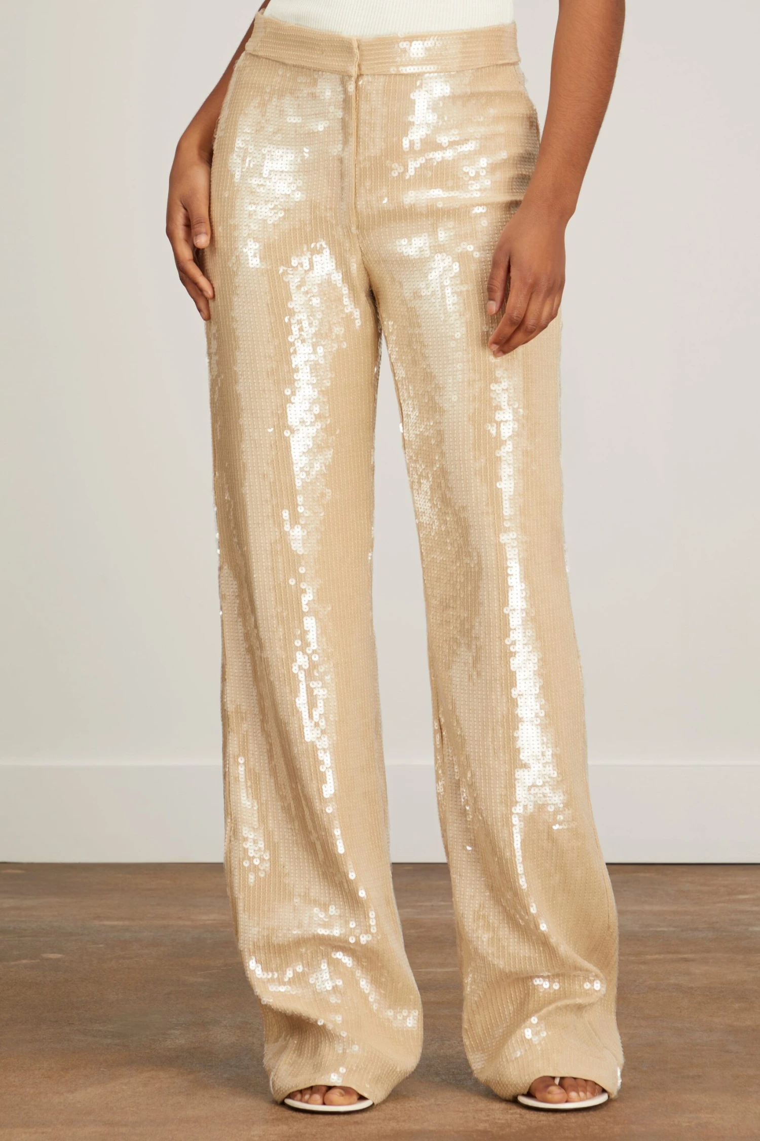 NILI LOTAN Yseult Sequins Pant In Khaki 5 NILI LOTAN Yseult Sequins Pant In Khaki - Image 3