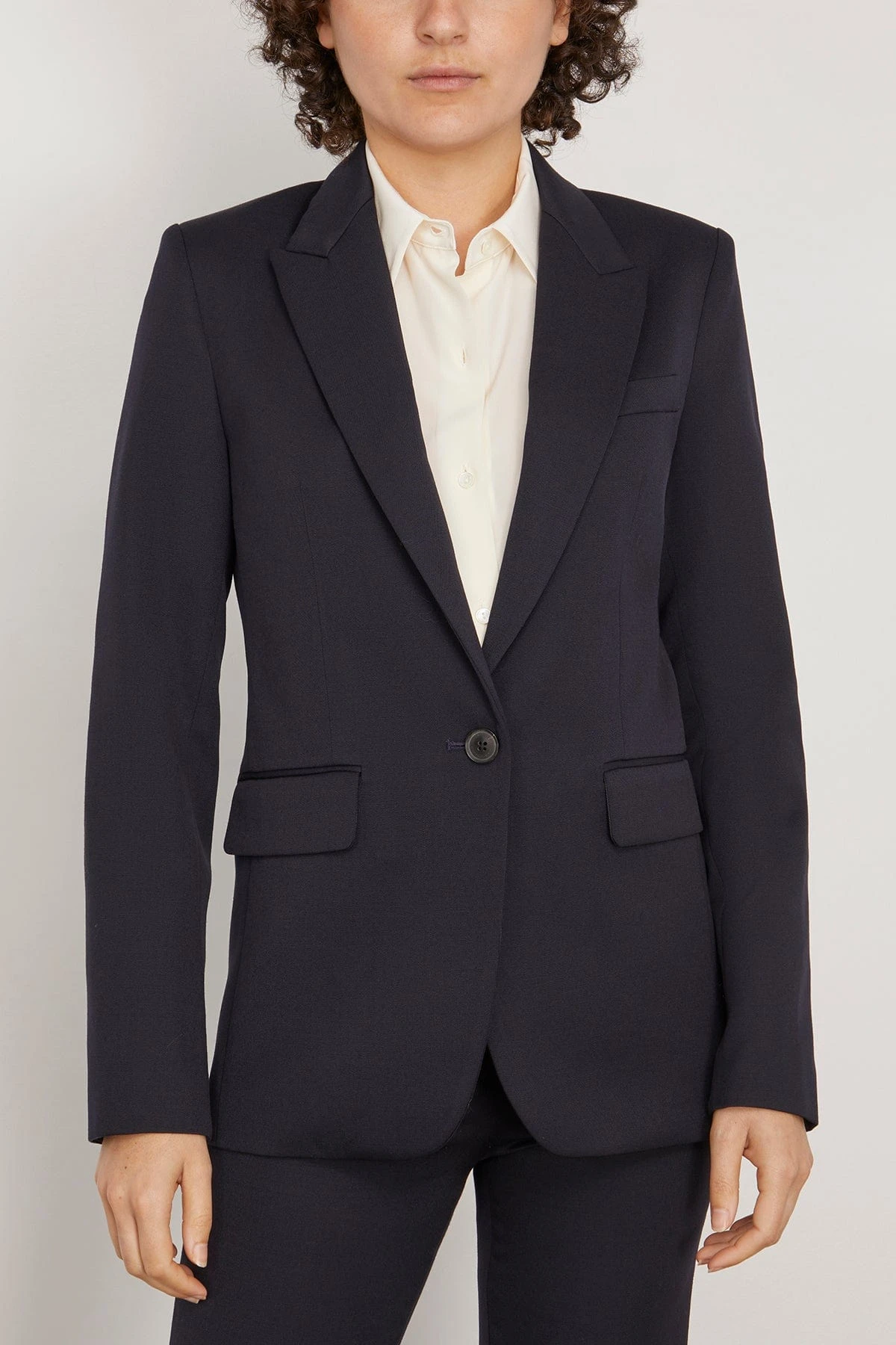 NILI LOTAN Adele Single Breasted Tailored Jacket In Dark Navy 5 NILI LOTAN Adele Single Breasted Tailored Jacket In Dark Navy - Image 3