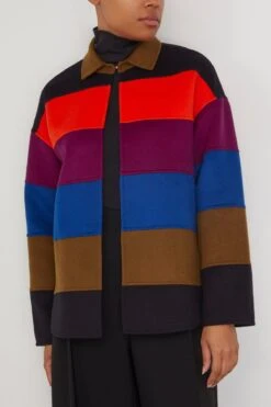 Double Face Cashmere/Wool Jacket In Multicolor -All Seasons Style odeeh DoubleFaceCashmereWoolJacketinMulticolor 2