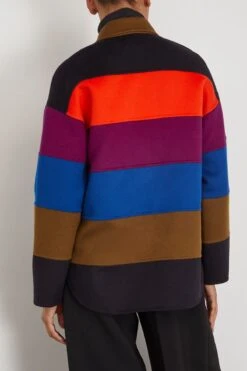 Double Face Cashmere/Wool Jacket In Multicolor -All Seasons Style odeeh DoubleFaceCashmereWoolJacketinMulticolor 3