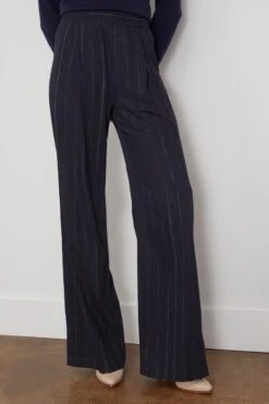 Macro Pin Stripe Pants In Navy -All Seasons Style odeeh MacroPinStripePantsinNavy 2