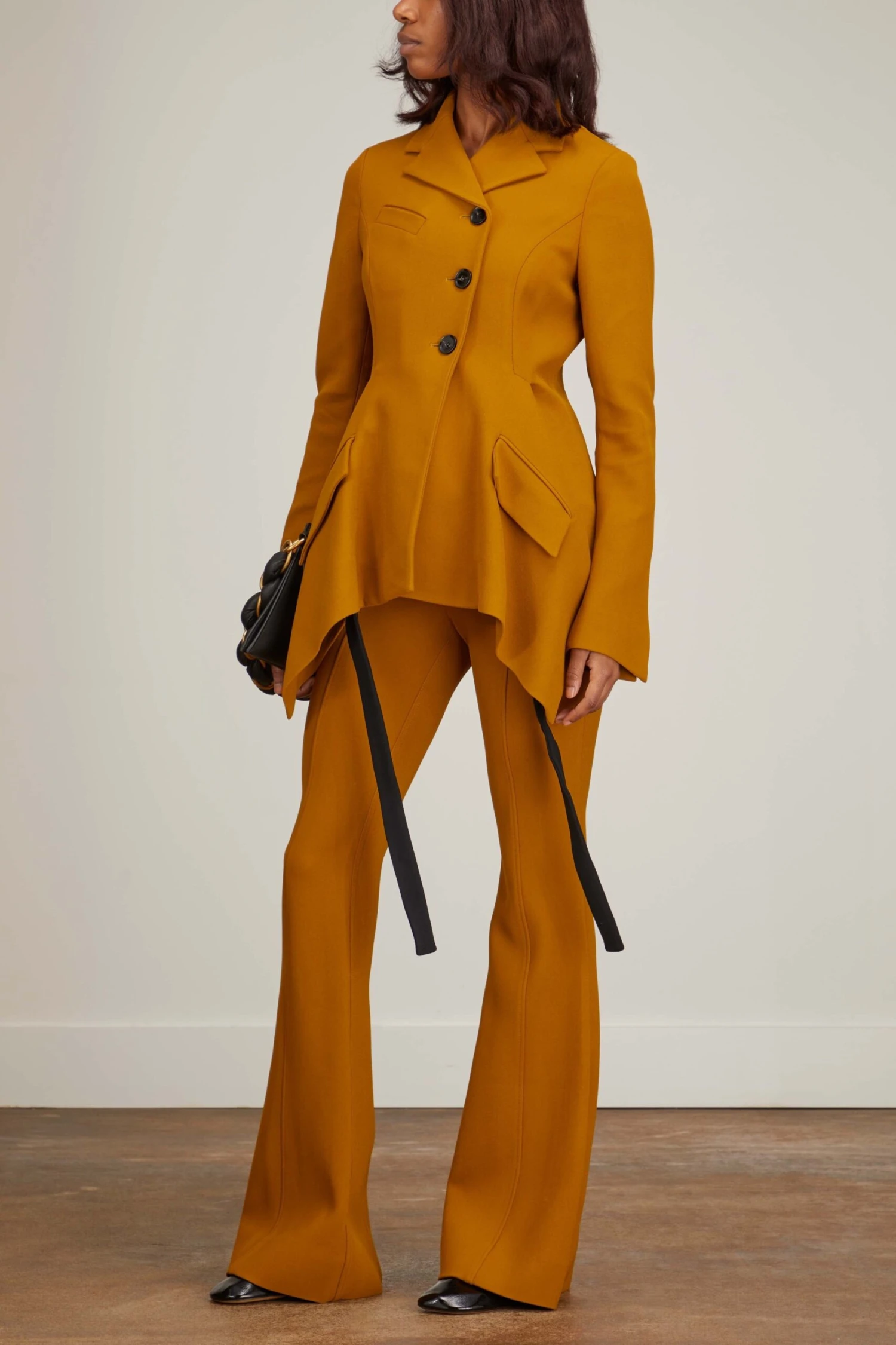 PROENZA SCHOULER Bi-Stretch Crepe Blazer In Ochre 4 PROENZA SCHOULER Bi-Stretch Crepe Blazer In Ochre - Image 2