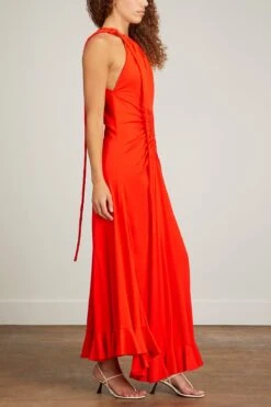 PROENZA SCHOULER Crepe Jersey Dress In Poppy -All Seasons Style proenza schouler crepe jersey dress in poppy 2