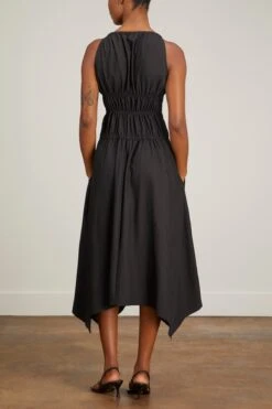 Drapey Suiting Ruched Dress In Black 9 Drapey Suiting Ruched Dress In Black -All Seasons Style proenza schouler drapey suiting ruched dress in black 3