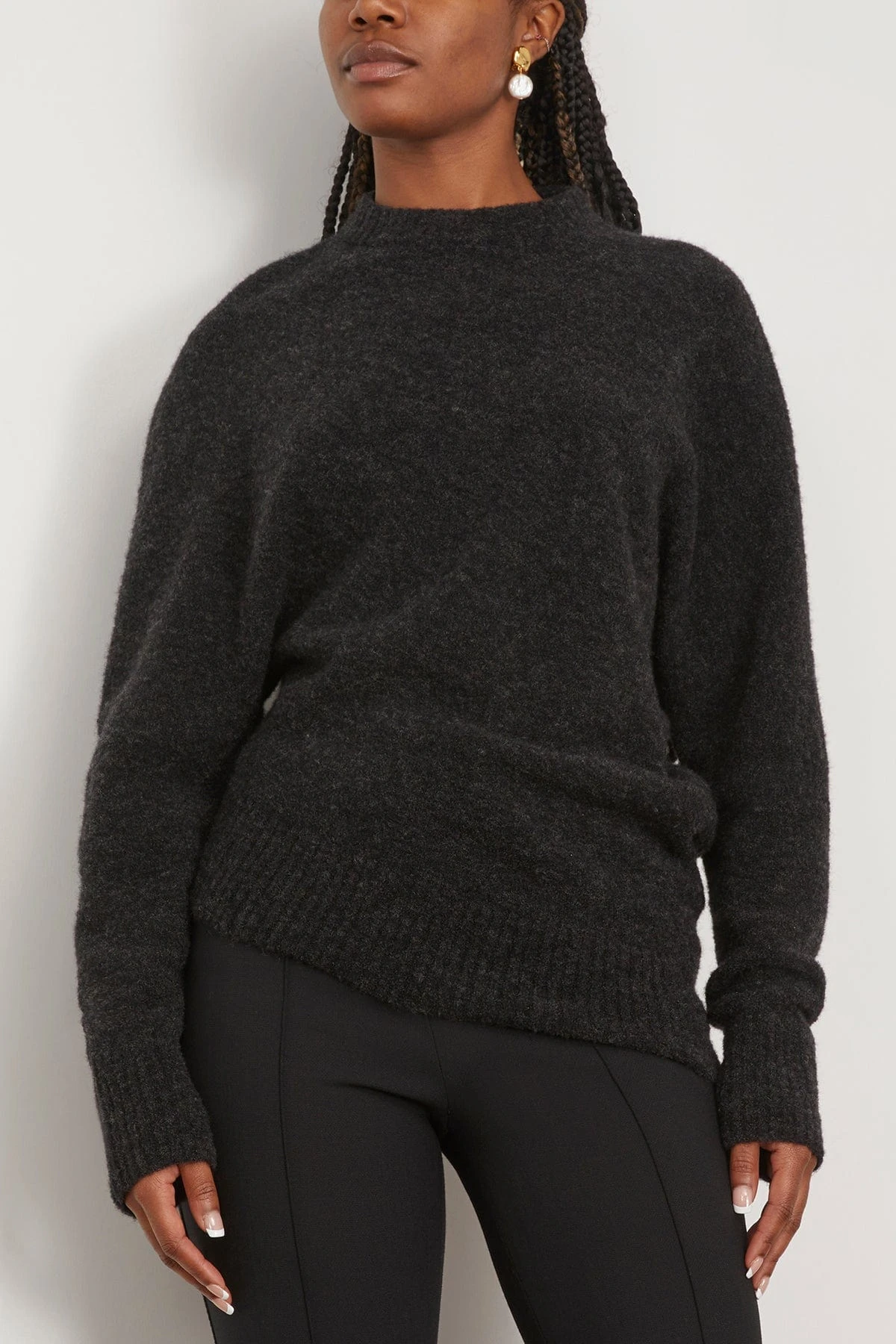PROENZA SCHOULER Viscose Wool Sweater In Charcoal 5 PROENZA SCHOULER Viscose Wool Sweater In Charcoal - Image 3