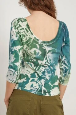 Bryony Top In Teal Army Rose -All Seasons Style raquelallegra BryonyTopinTealArmyRose 3