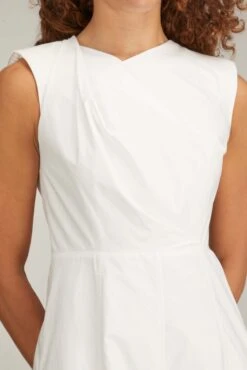 Cotton Poplin Midi Dress In White 11 Cotton Poplin Midi Dress In White -All Seasons Style roland mouret cotton poplin midi dress in white 4 1