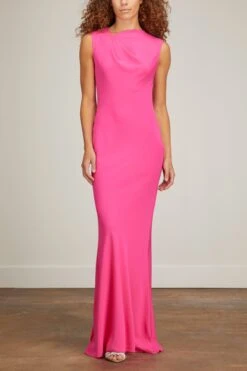 Stretch Cady Maxi Dress In Pink 9 Stretch Cady Maxi Dress In Pink -All Seasons Style roland mouret stretch cady maxi dress in pink 2