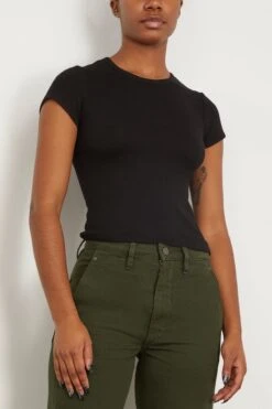 Yael Fitted Rib T-Shirt In Black -All Seasons Style sablyn YaelFittedRibT ShirtinBlack 2 759289d6 61b8 467e a231 f0ed6ae4c038