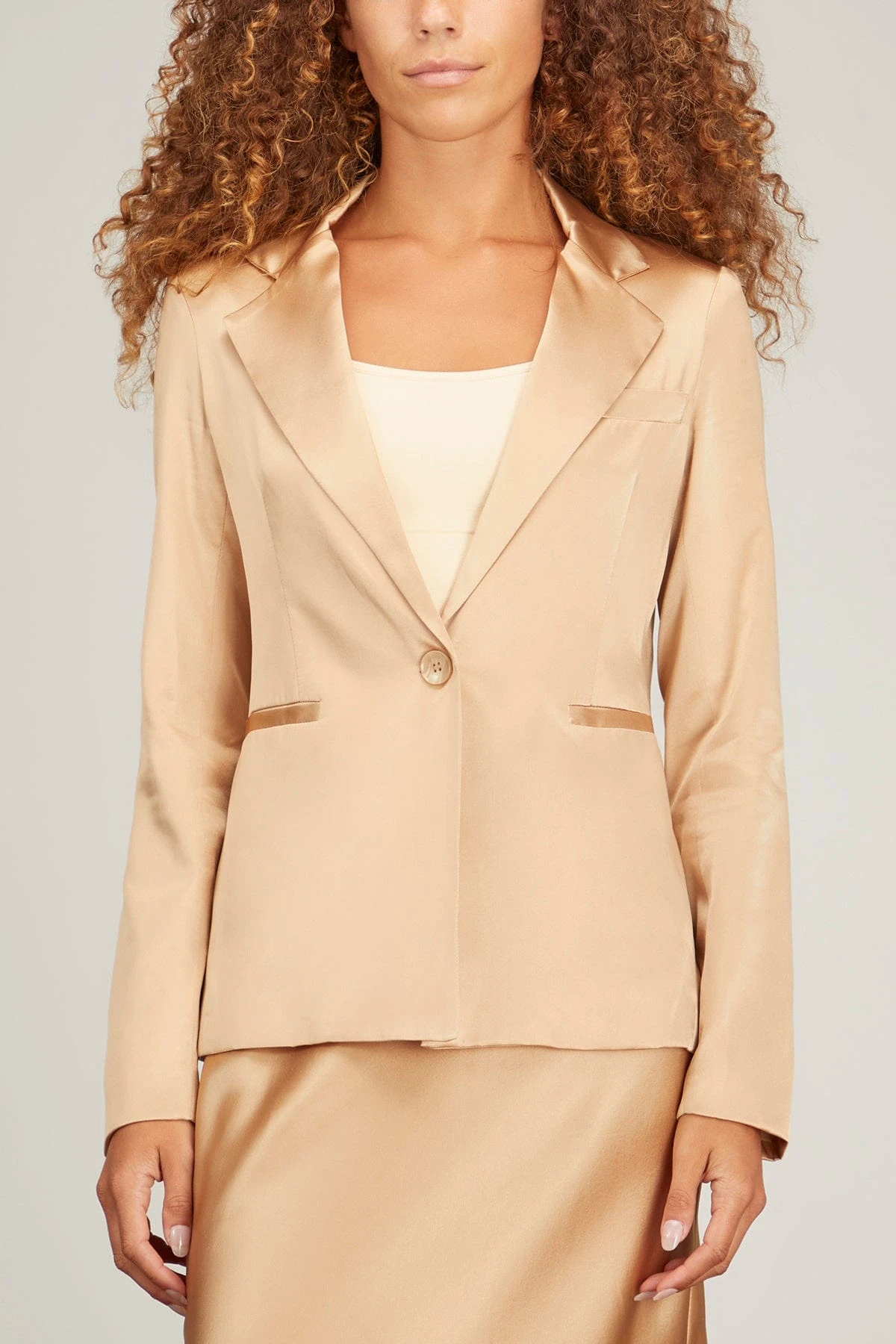 Alana Silk Blazer In Sandhill 5 Alana Silk Blazer In Sandhill - Image 3