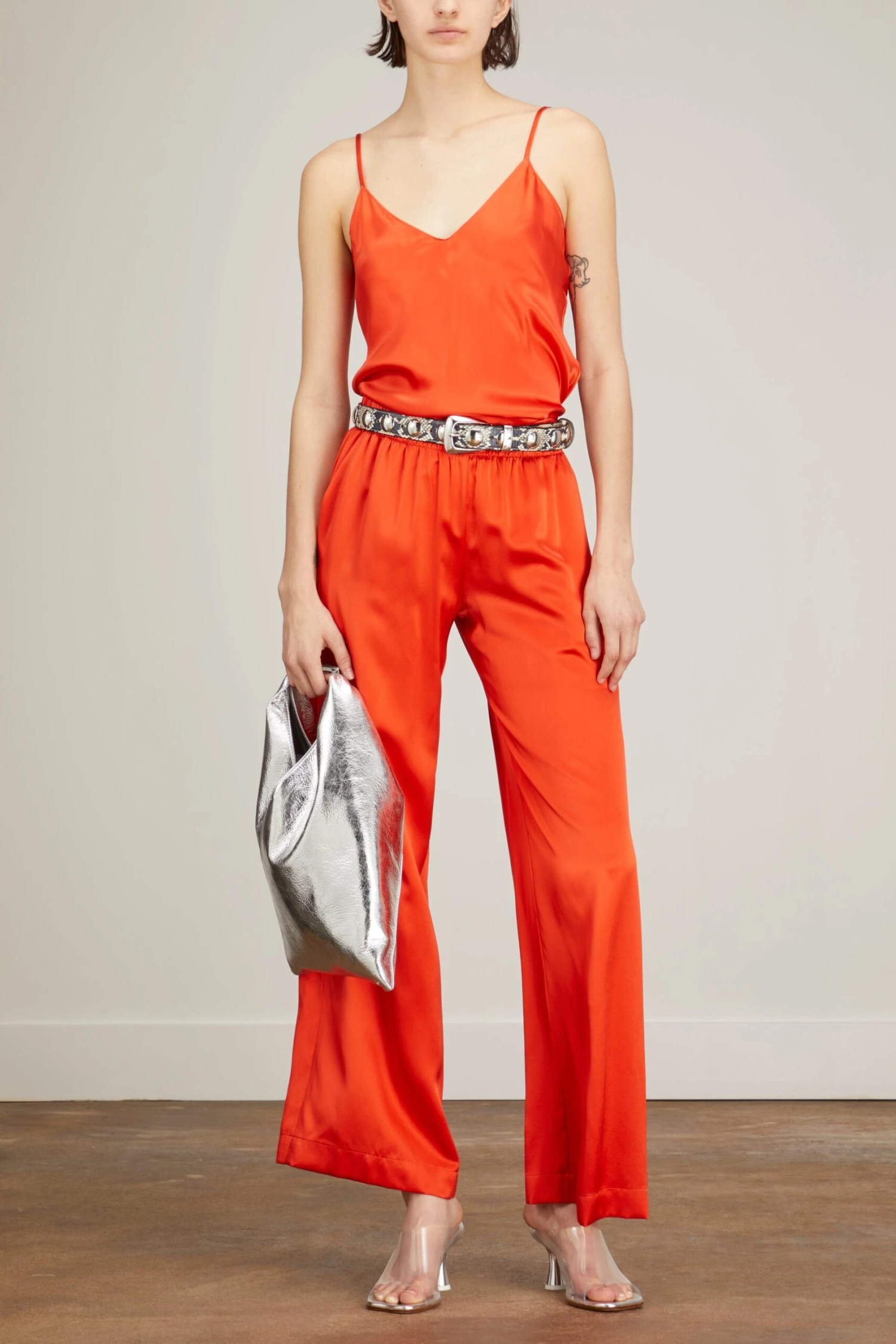 Silk Camisole In Persimmon 4 Silk Camisole In Persimmon - Image 2