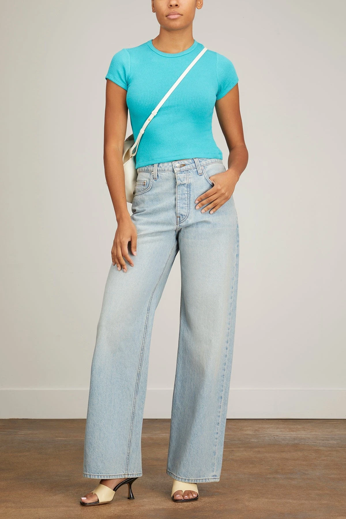 Yael Fitted Rib T-Shirt In Viv 4 Yael Fitted Rib T-Shirt In Viv - Image 2