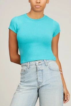 Yael Fitted Rib T-Shirt In Viv 8 Yael Fitted Rib T-Shirt In Viv -All Seasons Style sablyn yael fitted rib tshirt in viv 2