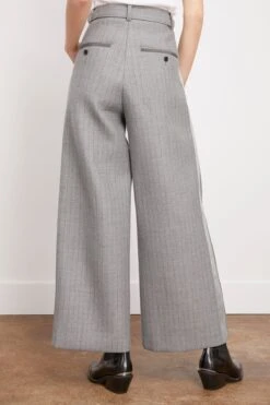 Sacai Chalk Stripe Bonding Pants In Gray -All Seasons Style sacai ChalkStripeBondingPantsinGray 3