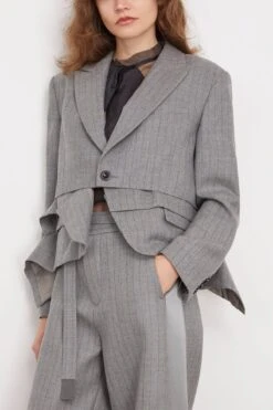 Sacai Chalk Stripe Jacket In Gray 8 Sacai Chalk Stripe Jacket In Gray -All Seasons Style sacai ChalkStripeJacketinGray 2