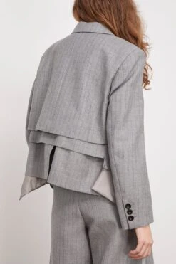 Sacai Chalk Stripe Jacket In Gray 9 Sacai Chalk Stripe Jacket In Gray -All Seasons Style sacai ChalkStripeJacketinGray 3