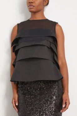 Sacai Chiffon Mix Cotton Poplin Pullover In Black 8 Sacai Chiffon Mix Cotton Poplin Pullover In Black -All Seasons Style sacai ChiffonMixCottonPoplinPulloverinBlack 2