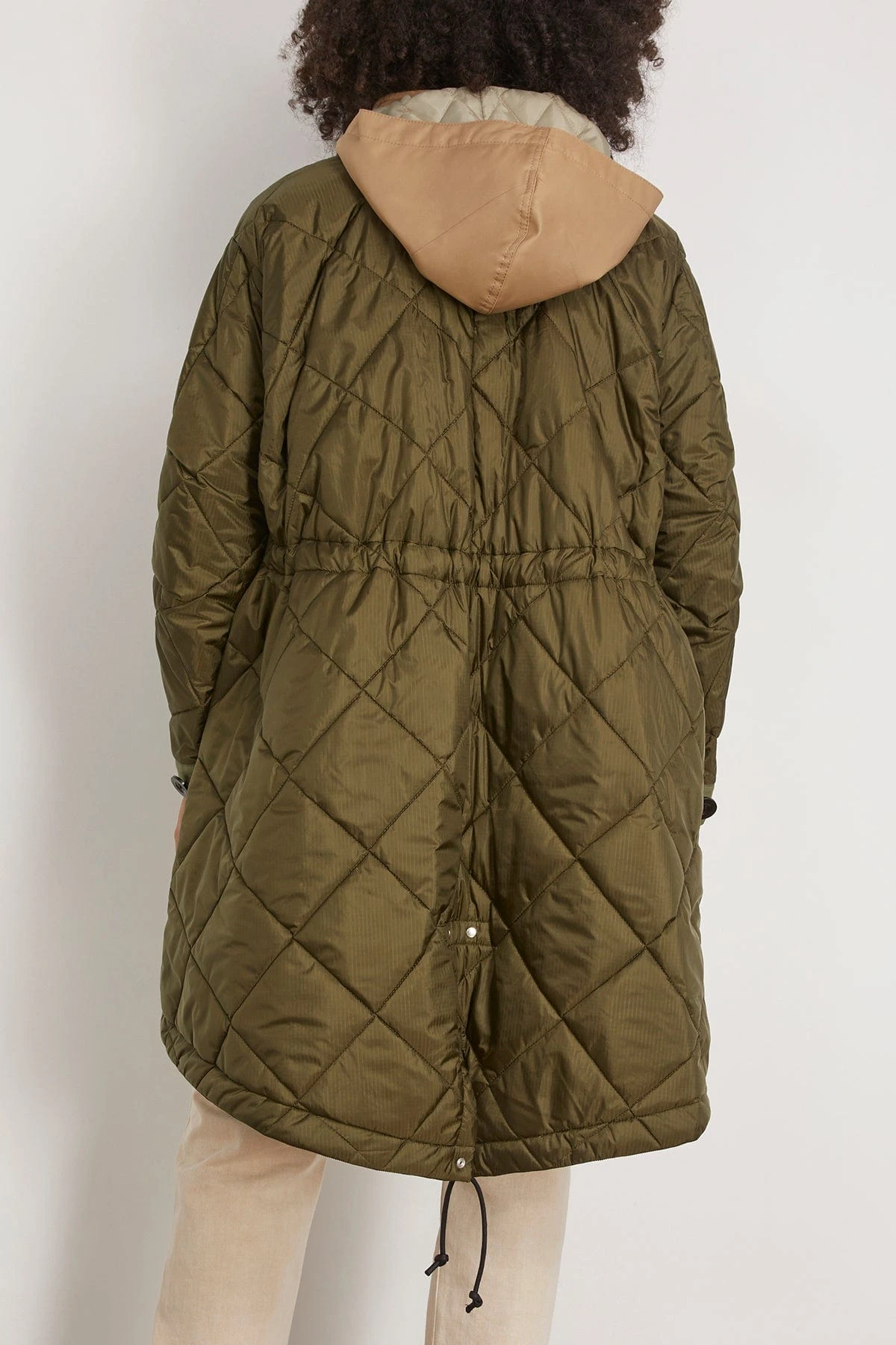 Sacai Cotton Gabardine X Quilted Coat In Beige/Khaki 5 Sacai Cotton Gabardine X Quilted Coat In Beige/Khaki - Image 3