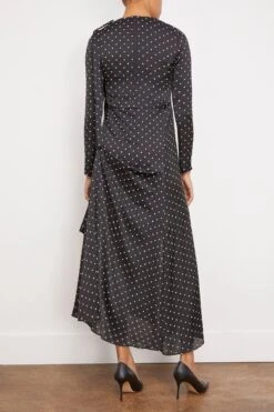 Sacai Polka Dot Flock Print Dress In Black -All Seasons Style sacai PolkaDotFlockPrintDressinBlack 3