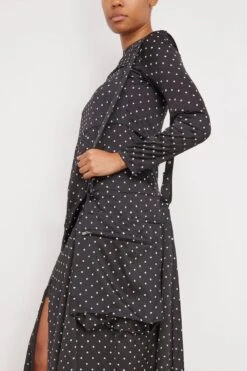 Sacai Polka Dot Flock Print Dress In Black -All Seasons Style sacai PolkaDotFlockPrintDressinBlack 4